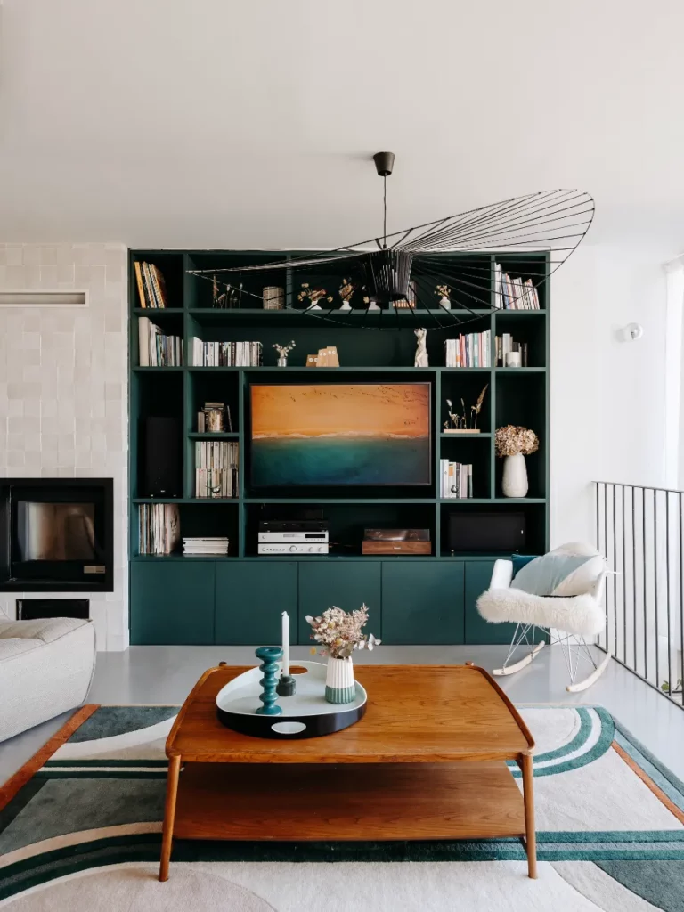 beranger-Poele-zellige-bibliotheque-vert-profond